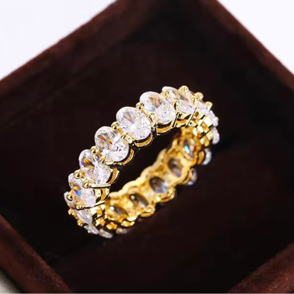 New CZ gold filled wedding band size 9